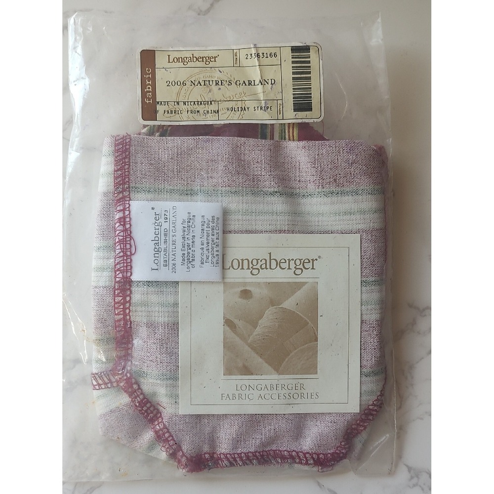 Longaberger Liner 2006 Nature's Garland Holiday Stripe NIB Item# 23363166 A7